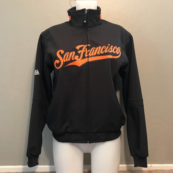 $80 Majestic San Francisco Giants Youth Boys Black Therma Base Tech Fleece Shirt